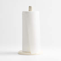 Craft Linen Cream Stoneware Paper Towel Holder | Crate & Barrel