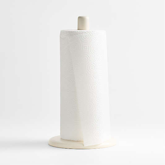 Craft Linen Cream Stoneware Paper Towel Holder