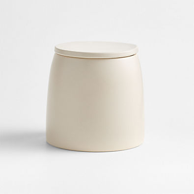 View Craft Linen Cream Stoneware 35.75-oz. Small Canister details