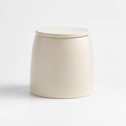 Craft Linen Cream Stoneware 35.75-oz. Small Canister