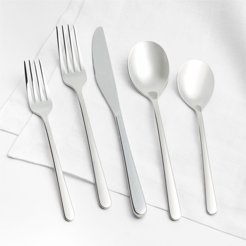 Craft Mirror 5-Piece Flatware Place Setting | Crate & Barrel