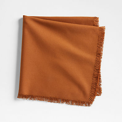 View Craft Almond Brown Organic Cotton Fringe Napkin details