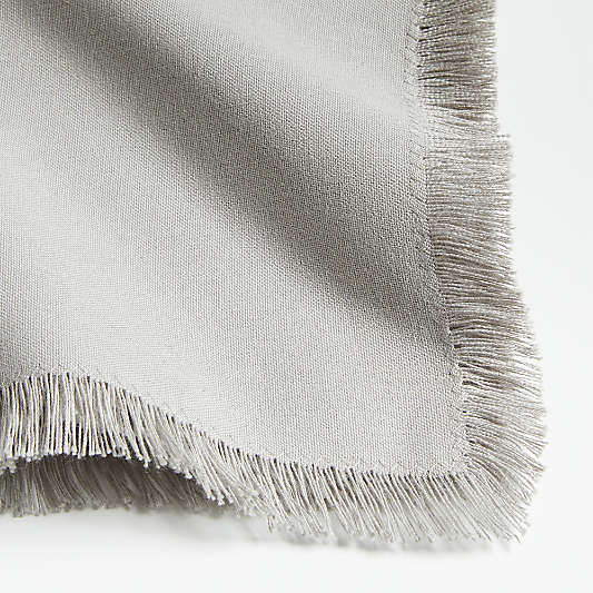 Craft Light Grey Organic Cotton Fringe Napkins, Set of 8