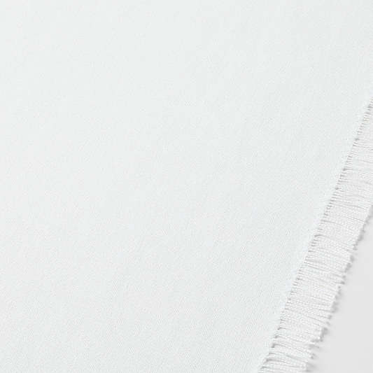 Craft 120" Crisp White Organic Cotton Fringe Table Runner