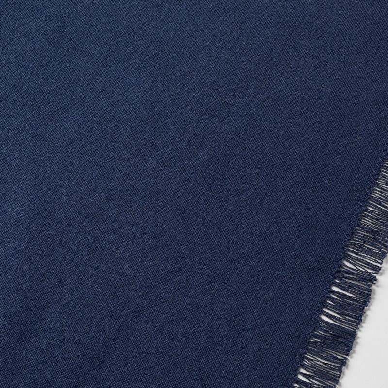 Craft 120" Deep Indigo Organic Cotton Fringe Table Runner