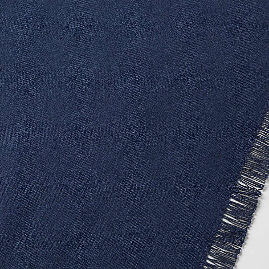 Craft 120" Deep Indigo Organic Cotton Fringe Table Runner