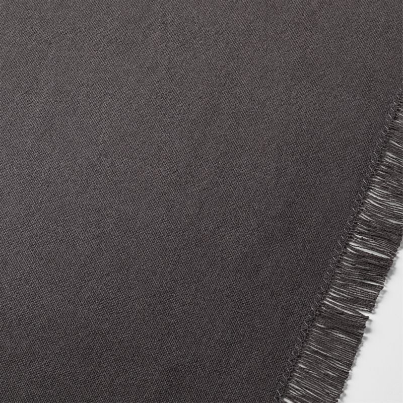 Craft 120" Storm Grey Organic Cotton Fringe Table Runner