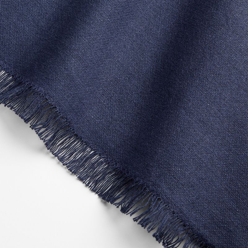 Craft Deep Indigo Organic Cotton Fringe Tablecloth