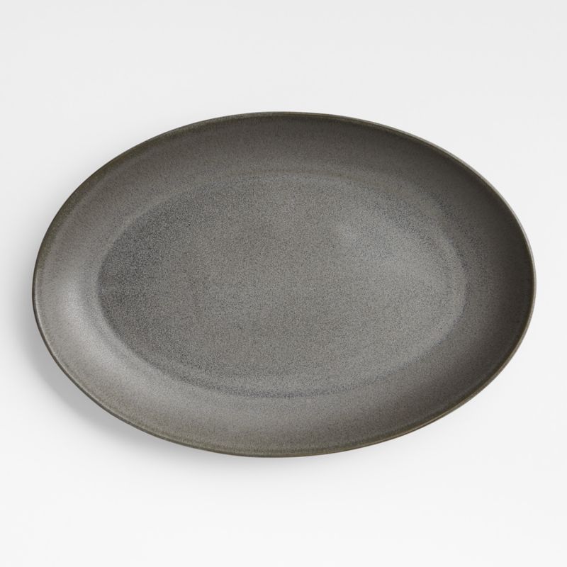 Craft Charcoal Grey Oval Platter, Medium | Crate & Barrel