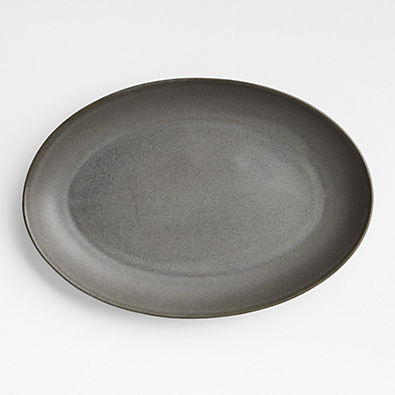 View Craft Charcoal Grey Medium Stoneware Oval Serving Platter details
