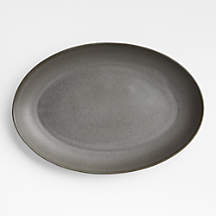Craft Charcoal Grey Oval Platter + Reviews | Crate & Barrel