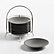 Craft Charcoal Appetizer Plates with Stainless Steel Stand, Set of 10
