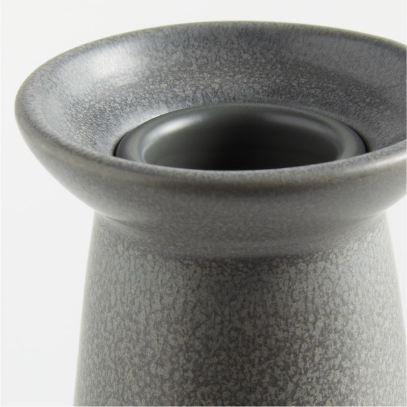 Craft Charcoal Grey Ceramic Taper Candle Holder 5"