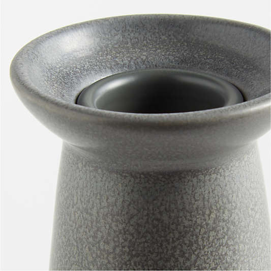 Craft Charcoal Grey Ceramic Taper Candle Holders, Set of 2