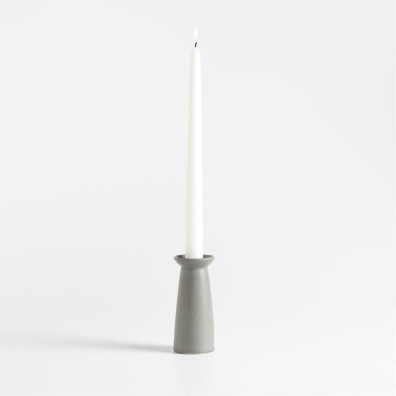 Craft Charcoal Grey Ceramic Taper Candle Holder 5"