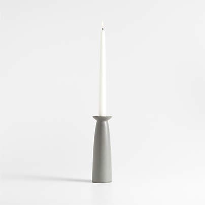 Craft Charcoal Grey Ceramic Taper Candle Holder 8"