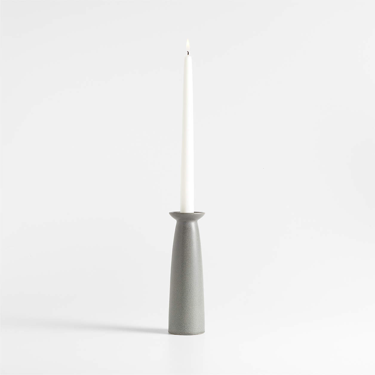 Craft Charcoal Grey Ceramic Taper Candle Holder 8