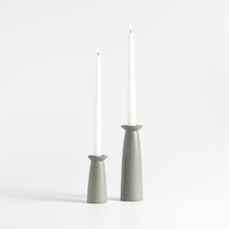 Craft Charcoal Grey Ceramic Taper Candle Holder 5"