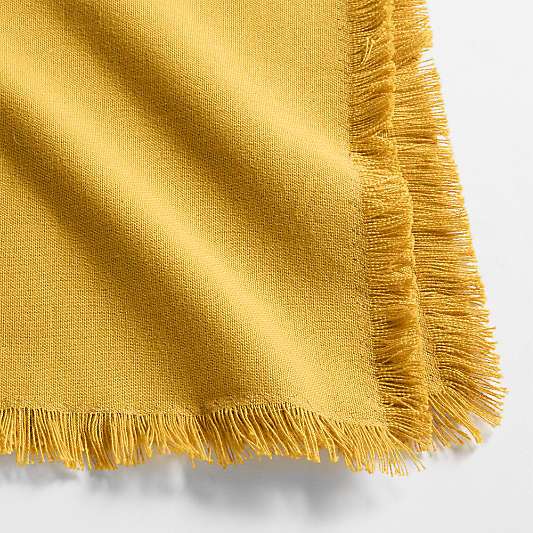 Craft Saffron Yellow Organic Cotton Fringe Dinner Napkin