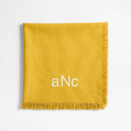 Craft Saffron Yellow Organic Cotton Fringe Dinner Napkin