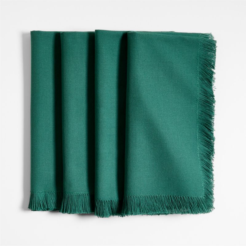 Craft Smokey Pine Organic Cotton Fringe Napkins, Set of 4 - image 0 of 8