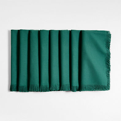 View Craft Smokey Pine Organic Cotton Fringe Napkins, Set of 8 details