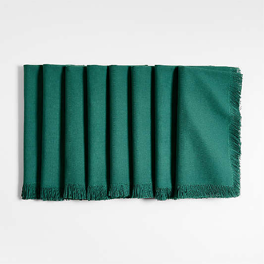 Craft Smokey Pine Organic Cotton Fringe Napkins, Set of 8