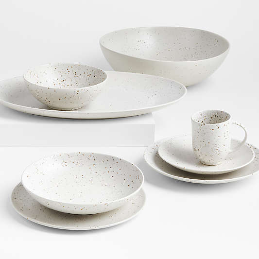 Craft Speckled White Low Bowls, Set of 8