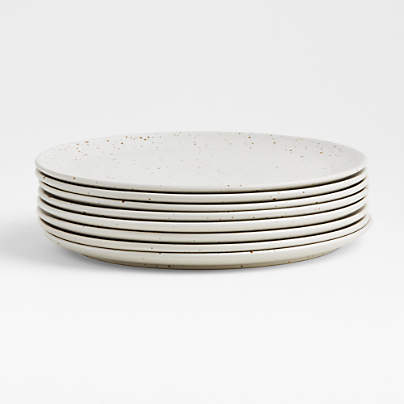 Craft Speckled White Dinner Plates, Set of 8