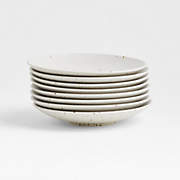 Craft Speckled White Stoneware Coupe Salad Plates, Set of 8