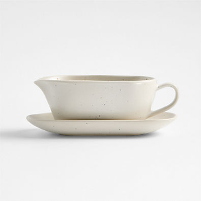 View Craft Speckled Stoneware Gravy Boat with Saucer details