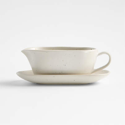 Craft Speckled Stoneware Gravy Boat with Saucer