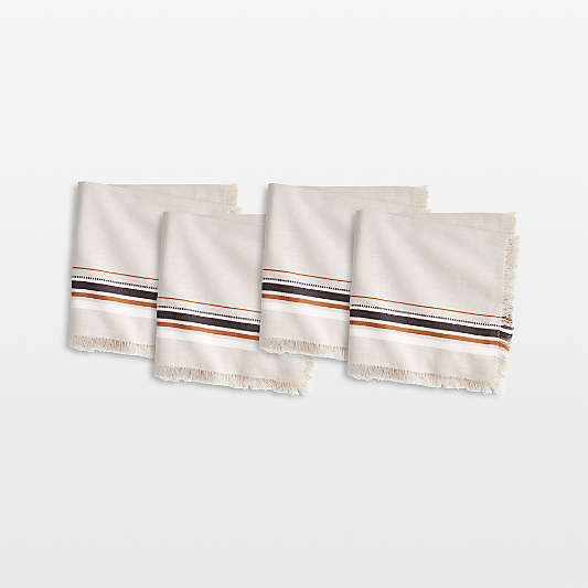 Craft Black and Natural Organic Cotton Napkins, Set of 4