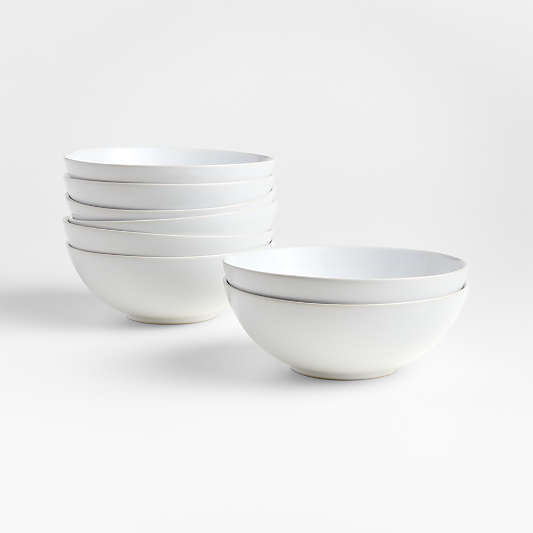 Craft White Stoneware Cereal Bowls, Set of 8