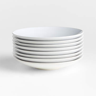 Craft White Stoneware Coupe Salad Plates, Set of 8