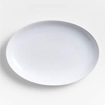 Craft White Oval Medium Stoneware Platter + Reviews | Crate & Barrel