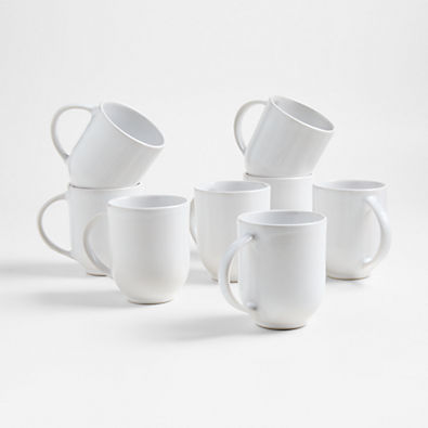 View Craft White Stoneware 11.5-oz. Mugs, Set of 8 details