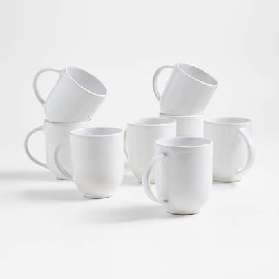 Craft White Stoneware 11.5-oz. Mugs, Set of 8