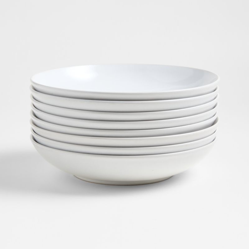 Craft White Stoneware Low Bowls, Set of 8 - image 0 of 5