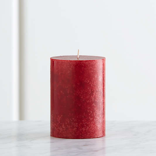 Red Cranberry Scented Pillar Candle 3x4