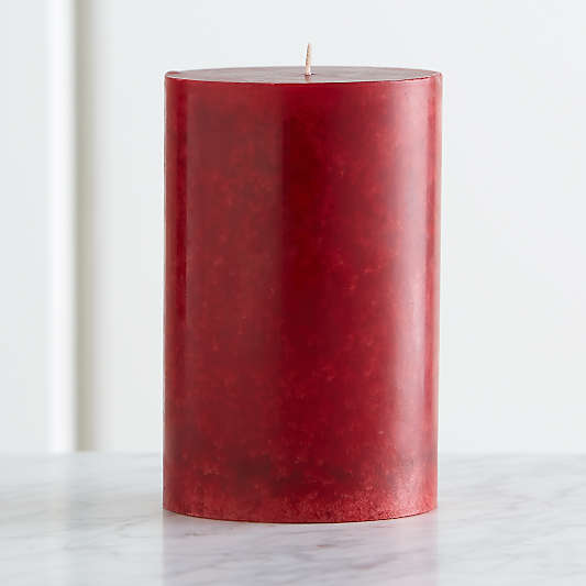 Red Cranberry Scented Pillar Candle 4x6