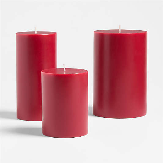 Cranberry Scented Pillar Candles