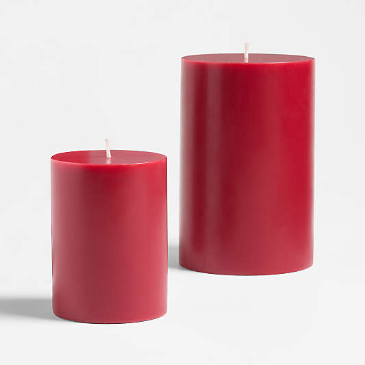 Cranberry Scented Pillar Candles