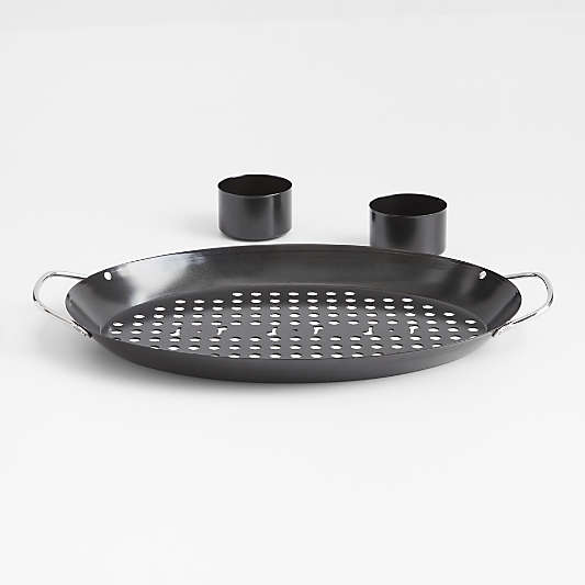 Crate & Barrel Outdoor Double Non-Stick Chicken Roaster Pan