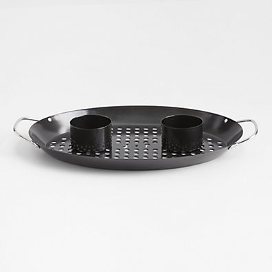 View Crate & Barrel Outdoor Double Non-Stick Chicken Roaster Pan details
