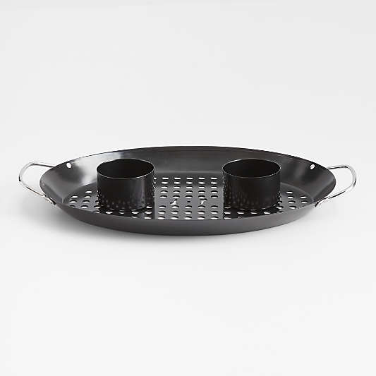 Crate & Barrel Outdoor Double Non-Stick Chicken Roaster Pan