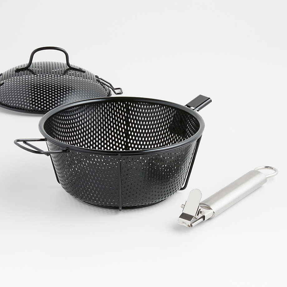 Stainless Steel Fry Pot with Lid & Basket, 14 quart