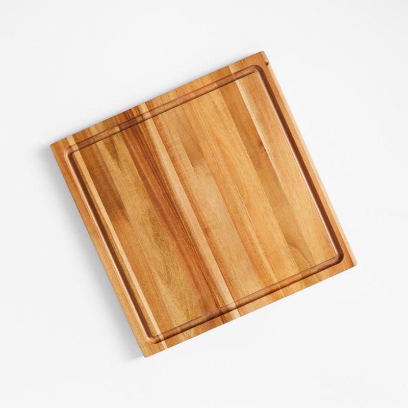 Crate & Barrel Acacia Wood Cutting Board 16"x16"x0.75"