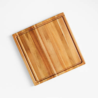 Crate & Barrel Acacia Wood Cutting Board 16"x16"x0.75"