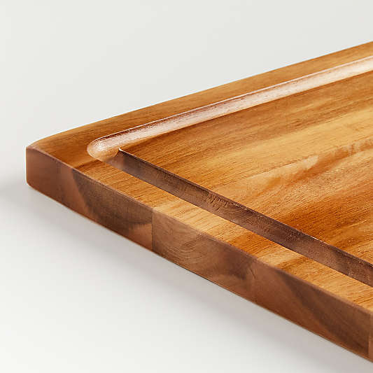 Crate & Barrel Acacia Wood Cutting Board 18"x13"x0.75"